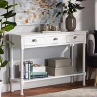 Baxton Studio Garvey White Finished Wood 3-Drawer Entryway Console Table