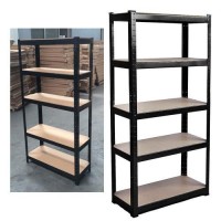Bookshelf, 5-Tier Modern Bookcase, Industrial Look Shelves Unit With Metal Steel And Mdf Boards Frame For Living Room, Bathroom And Office,Study,H 150 X W 70 X D 30 Cm,Black,Each Shelf Lifting 175Kgs