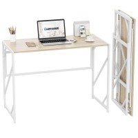 Elephance Folding Desk Writing Computer Desk For Home Office, No-Assembly Study Office Desk Foldable Table For Small Spaces