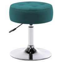 Duhome Modern Velvet Vanity Stool Makeup Stool Vanity Chair Height Adjustable Swivel Stool Round Ottoman Atrovirens