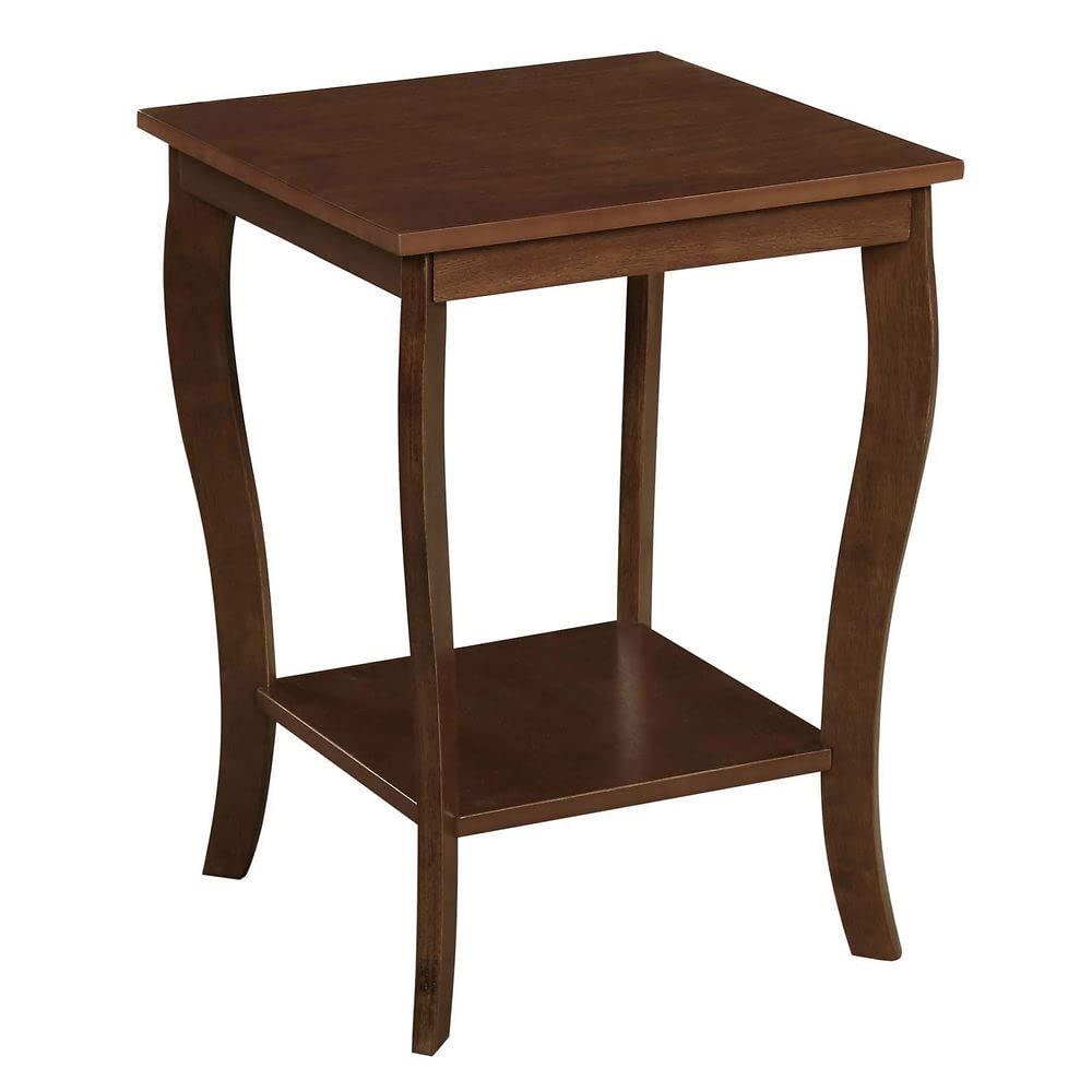 Convenience Concepts American Heritage Square End Table With Shelf, Espresso