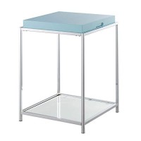 Convenience Concepts Palm Beach End Table With Removable Trays And Shelf, Sea Foam