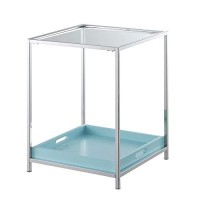 Convenience Concepts Palm Beach End Table With Removable Trays And Shelf, Sea Foam