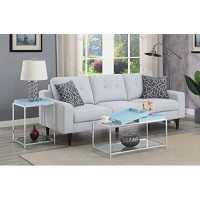 Convenience Concepts Palm Beach End Table With Removable Trays And Shelf, Sea Foam