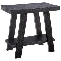 Roundhill Furniture Athens Contemporary Wood Small End Table, Black