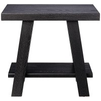 Roundhill Furniture Athens Contemporary Wood Small End Table, Black