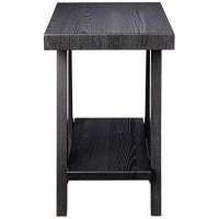 Roundhill Furniture Athens Contemporary Wood Small End Table, Black