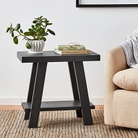 Roundhill Furniture Athens Contemporary Wood Small End Table, Black