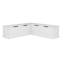 Linon White Backless Corner Breakfast Table Is Not Included Harris Nook