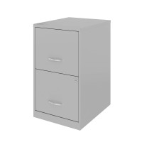 Hirsh Industries Space Solutions 18In 2 Drawer Metal File Cabinet Arctic Silver, Letter Size, Fully Assembled
