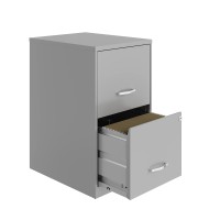 Hirsh Industries Space Solutions 18In 2 Drawer Metal File Cabinet Arctic Silver, Letter Size, Fully Assembled