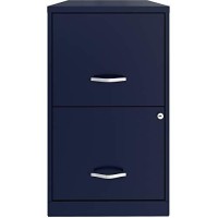 Hirsh Industries Space Solutions 18In 2 Drawer Metal File Cabinet Navy, Letter Size, Fully Assembled