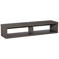 Homcom Wall Mounted Tv Stand, Media Console Floating Storage Shelf For Living Room Or Home Office, Dark Grey