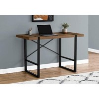 Monarch Specialties Laptop/Writing Table With Thick-Panel Desktop And Inset Metal Legs - Home Office Computer Desk, 48 L, Walnut