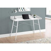 Monarch Specialties Laptop/Writing Table With Small Hutch - 2 Storage Cubbies - 1 Shelf - Home Office Computer Desk, 48 L, White