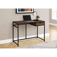 Monarch Specialties Laptop Table/Writing Metal Frame-1 Storage Drawer-Small Home Office Computer Desk, 42 L, Brown