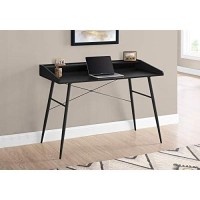 Monarch Specialties Laptop/Writing Table With Small Hutch - 2 Storage Cubbies - 1 Shelf - Home Office Computer Desk, 48 L, Black