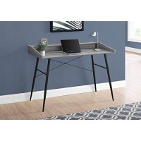 Monarch Specialties Laptop/Writing Table With Small Hutch - 2 Storage Cubbies - 1 Shelf - Home Office Computer Desk, 48 L, Grey