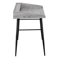 Monarch Specialties Laptop/Writing Table With Small Hutch - 2 Storage Cubbies - 1 Shelf - Home Office Computer Desk, 48 L, Grey