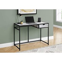 Monarch Specialties Laptop Table/Writing Metal Frame-1 Storage Drawer-Small Home Office Computer Desk, 42 L, White