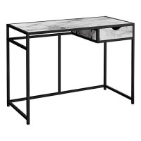 Monarch Specialties Laptop Table/Writing Metal Frame-1 Storage Drawer-Small Home Office Computer Desk, 42 L, White