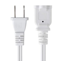 Vseer 2 Prong Extension Cord Us Ac 2-Prong Male And Female Power Cable Spt2 16Awg 13A/125V, Usa Outlet Saver Power Extension Cord Cable Outlets For Nema 5-15P To Nema 5-15R (5Ft, White)