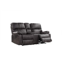 Madrona Burke Zoey Dark Graphite Power Loveseat With Dual Recliners, Hidden Storage, And Usb Charging Station