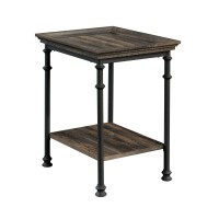 Sauder Canal Street Side Table, L: 2150 X W: 1748 X H: 2449, Carbon Oak Finish