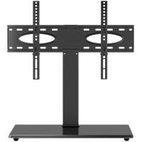 Tavr Universal Swivel Tv Stand Base For 37-75 Inch Lcd Led Flat/Curved Screen Tvs - Height Adjustable Table Top Tv Mount Stand With Tempered Glass Base, Max Vesa 600X400Mm, Hold Up To 110 Lbs, Black