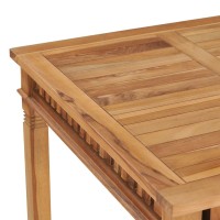 Vidaxl Square Patio Dining Table - 31.5X31.5X31.5 - Fine Sanded Teak Hardwood - Weather-Resistant - Easy Assembly - Brown