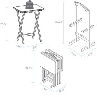 Casual Home 5Pcs Tray Table Set, Espresso (New)