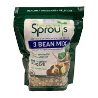 Nature Jims Sprouts 3 Bean Seed Mix - Certified Organic Green Pea, Lentil, Adzuki Bean Seeds For Planting - Non-Gmo Vegetable Seeds - Resealable Bag For Freshness - Fast Sprouting Bean Seeds - 16 Oz
