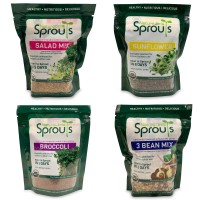 Nature Jims Sprouts 3 Bean Seed Mix - Certified Organic Green Pea, Lentil, Adzuki Bean Seeds For Planting - Non-Gmo Vegetable Seeds - Resealable Bag For Freshness - Fast Sprouting Bean Seeds - 16 Oz