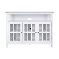 Convenience Concepts Big Sur Deluxe Tv Stand With Storage Cabinets And Shelf For Tvs Up To 55 Inches, White