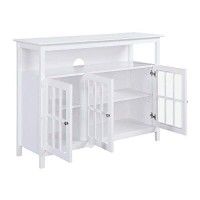 Convenience Concepts Big Sur Deluxe Tv Stand With Storage Cabinets And Shelf For Tvs Up To 55 Inches, White