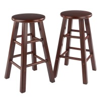 Winsome Wood Element Counter Stools, 2-Pc Set, Walnut, 24