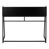 Monarch Specialties Laptop/Writing Table With Small Hutch - 1 Shelf - Trapezoid-Shaped Legs - Home Office Computer Desk, 48 L, Black/Black