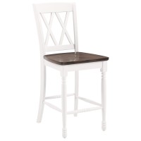 Crosley Furniture Shelby Counter Stool (Set Of 2), 24-Inch, Distressed White