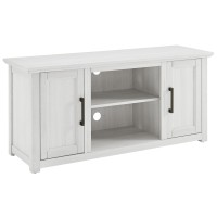 Crosley Furniture Camden 48-Inch Low Profile Tv Stand With Open Storage, Whitewash