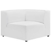 Modway Mingle Vegan Leather Sectional Sofa Corner Chair, White 37 X 37 X 27