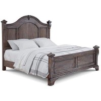 American Woodcrafters Heirloom Rustic Charcoal King Poster Bed