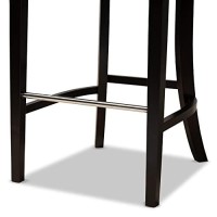 Baxton Studio Chloe Dark Grey And Dark Brown Finished Wood 2-Piece Bar Stool Set