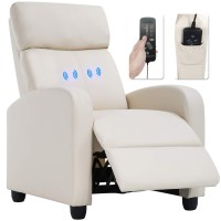 Recliner Chair For Adults Sofa Chair Recliner Massage Recliner Chair Ergonomic Lounge With Remote Control Gaming Recliner Chair Soft Reading Chair Living Room Chair Single Theater Seating Chair,Beige