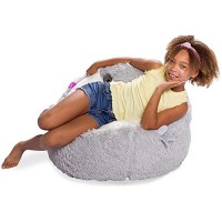 Posh Creations Cute Soft And Comfy Bean Bag Chair For Kids, Animal - Grey Sloth