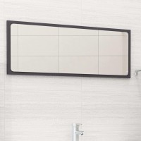 Vidaxl Bathroom Mirror Home Hallway Bedroom Laundry Room Washroom Vanity Unit Wall Mirror Furniture Gray 35.4X0.6X14.6 Engineered Wood