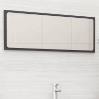 Vidaxl Bathroom Mirror Home Hallway Bedroom Laundry Room Washroom Vanity Unit Wall Mirror Furniture Gray 39.4X0.6X14.6 Engineered Wood
