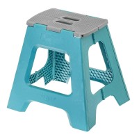 Vigar Compact Foldable Stool, 16 Inches, Lightweight, 330-Pound Capacity Non-Slip Folding Step Stool, Turquoise