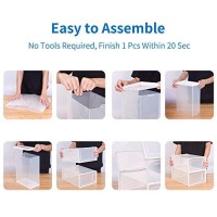 10 Pack Shoe Storage Boxes, Clear Plastic Stackable Shoe Organizer Bins, Drawer Type Front Opening Sneaker Shoe Holder Containers