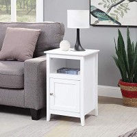 Convenience Concepts Designs2Go Storage Cabinet End Table With Shelf, White