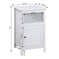 Convenience Concepts Designs2Go Storage Cabinet End Table With Shelf, White